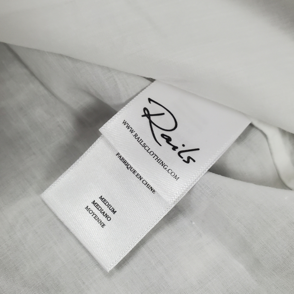 NWT Rails White Linen Top Size Medium - Picture 7 of 9